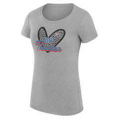 Oklahoma City Thunder G-III 4Her by Carl Banks Women's Super-Slim Fit Lightweight Leopard Heart T-Shirt Heather Gray - NBA