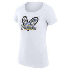 Golden State Warriors G-III 4Her by Carl Banks Women's Super-Slim Fit Lightweight Leopard Heart T-Shirt White - NBA