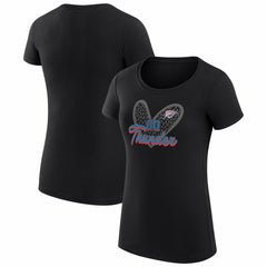 Oklahoma City Thunder G-III 4Her by Carl Banks Women's Super-Slim Fit Lightweight Leopard Heart T-Shirt Black - NBA