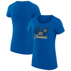 Golden State Warriors G-III 4Her by Carl Banks Women's Super-Slim Fit Lightweight Leopard Heart T-Shirt Royal - NBA