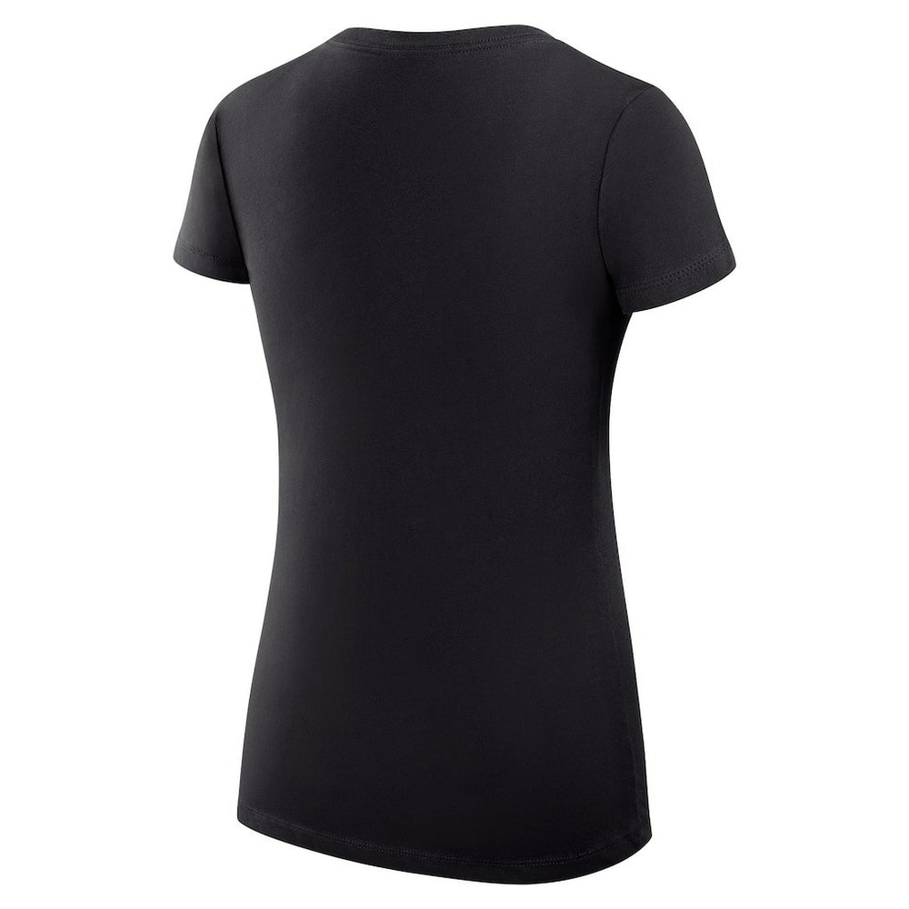 Golden State Warriors G-III 4Her by Carl Banks Women's Super-Slim Fit Lightweight Leopard Heart V-Neck T-Shirt Black - NBA