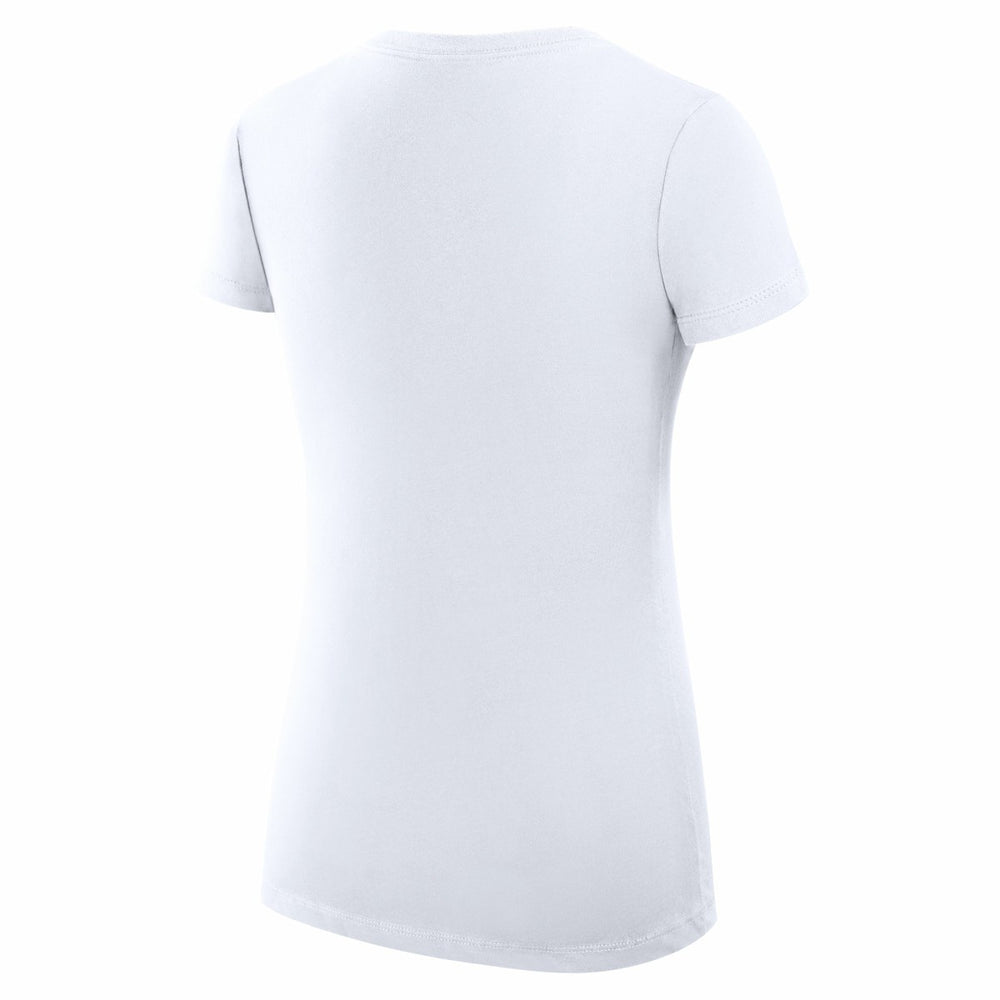 New York Knicks G-III 4Her by Carl Banks Women's Super-Slim Fit Lightweight Leopard Heart V-Neck T-Shirt White - NBA