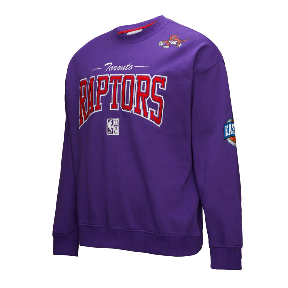 Toronto Raptors Hardwood Classics There & Back 2.0 Vintage Pullover Sweatshirt Purple - NBA