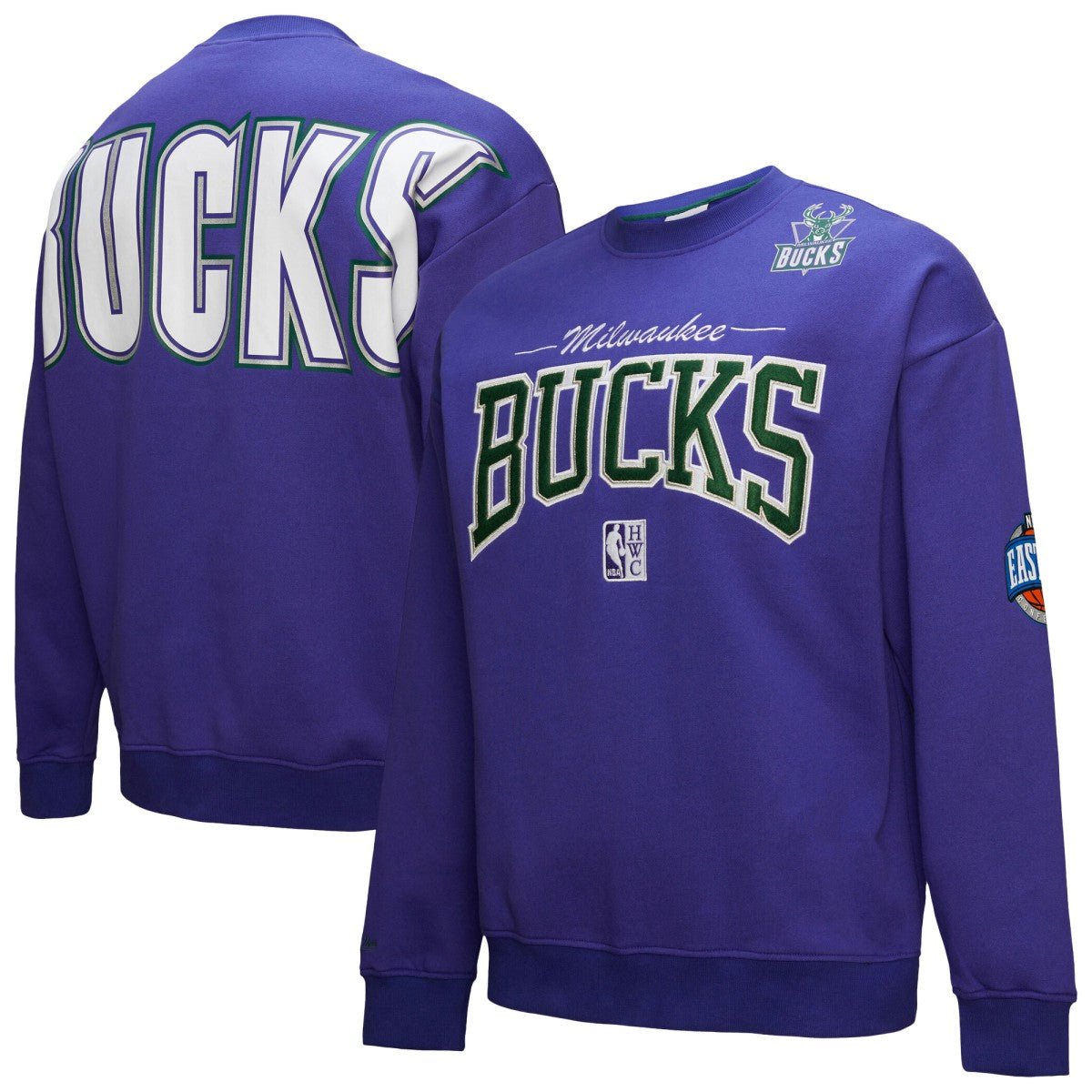 Milwaukee Bucks Hardwood Classics There & Back 2.0 Vintage Pullover Sweatshirt Purple - NBA