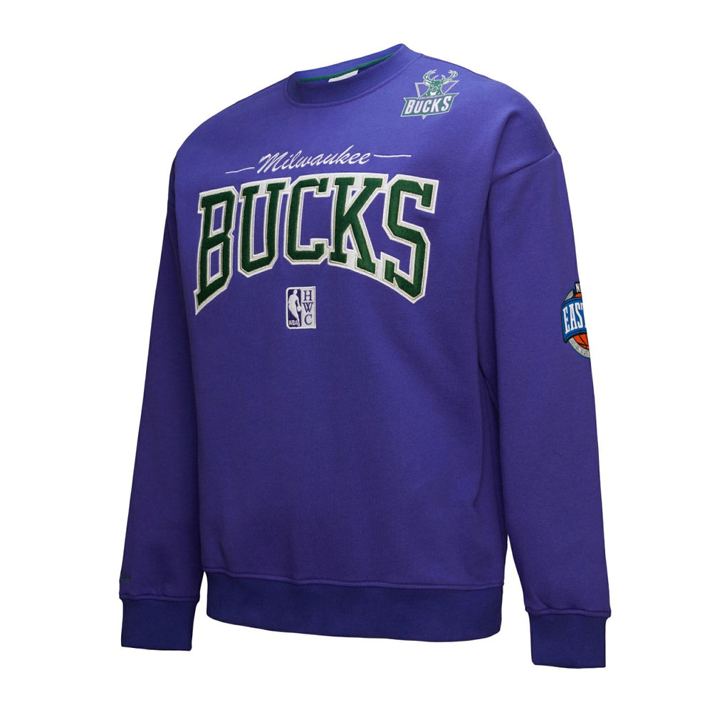 Milwaukee Bucks Hardwood Classics There & Back 2.0 Vintage Pullover Sweatshirt Purple - NBA