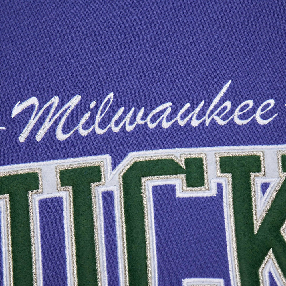 Milwaukee Bucks Hardwood Classics There & Back 2.0 Vintage Pullover Sweatshirt Purple - NBA