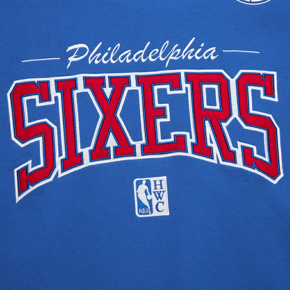 Philadelphia 76ers Hardwood Classics There & Back 2.0 Vintage Pullover Sweatshirt Royal - NBA