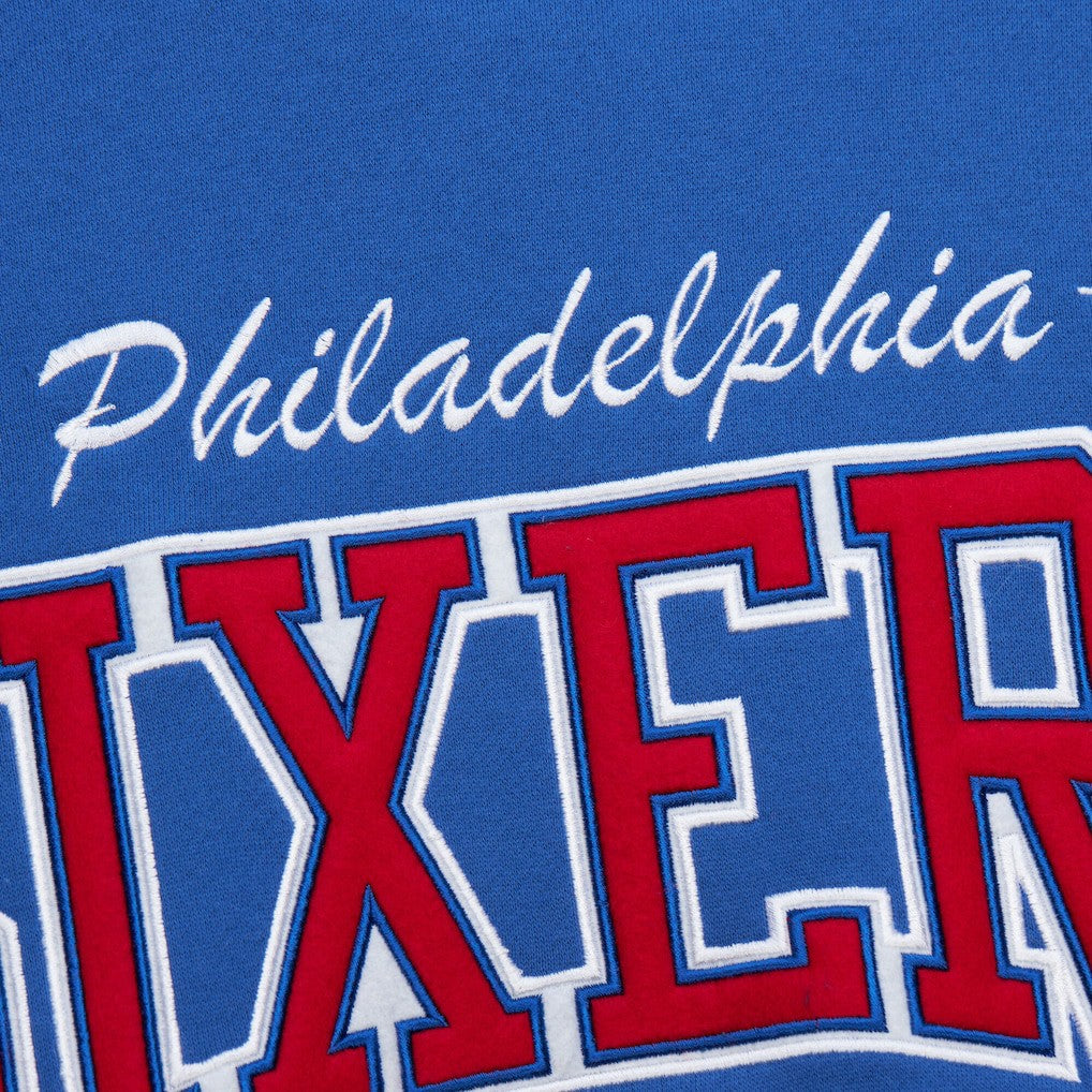 Philadelphia 76ers Hardwood Classics There & Back 2.0 Vintage Pullover Sweatshirt Royal - NBA