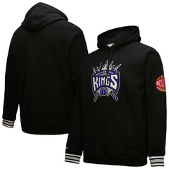Sacramento Kings Chainstitch Applique Vintage Heavyweight Pullover Hoodie Black - NBA