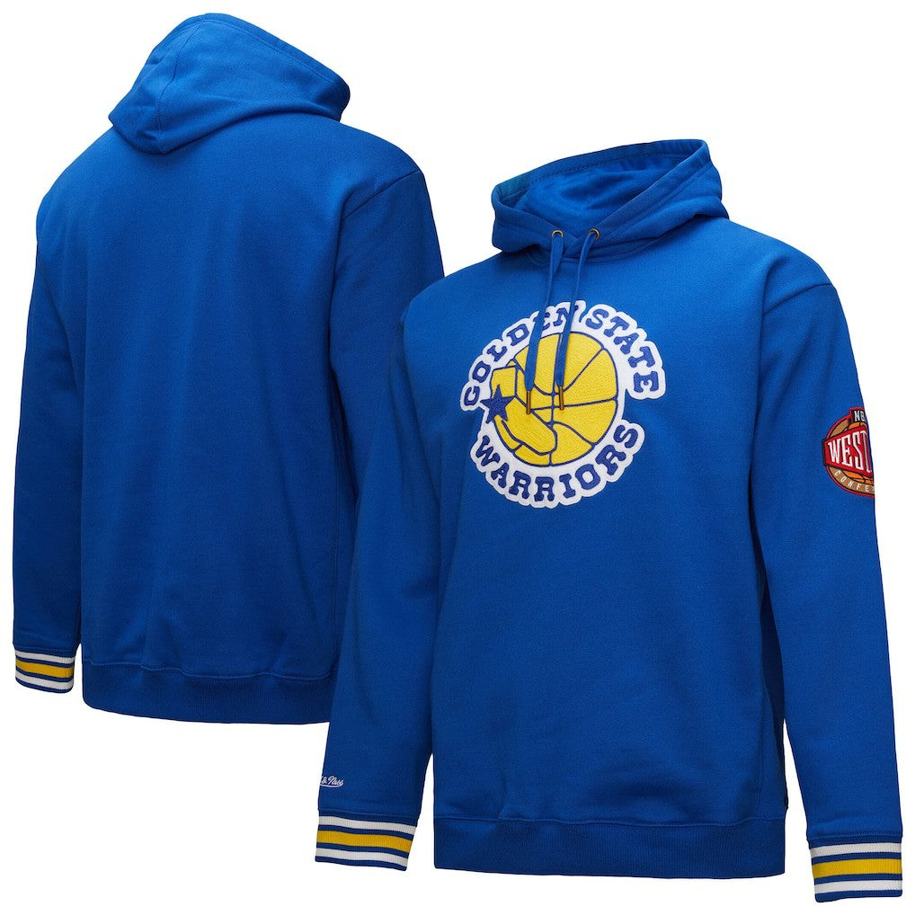 Golden State Warriors Chainstitch Applique Vintage Heavyweight Pullover Hoodie Royal - NBA