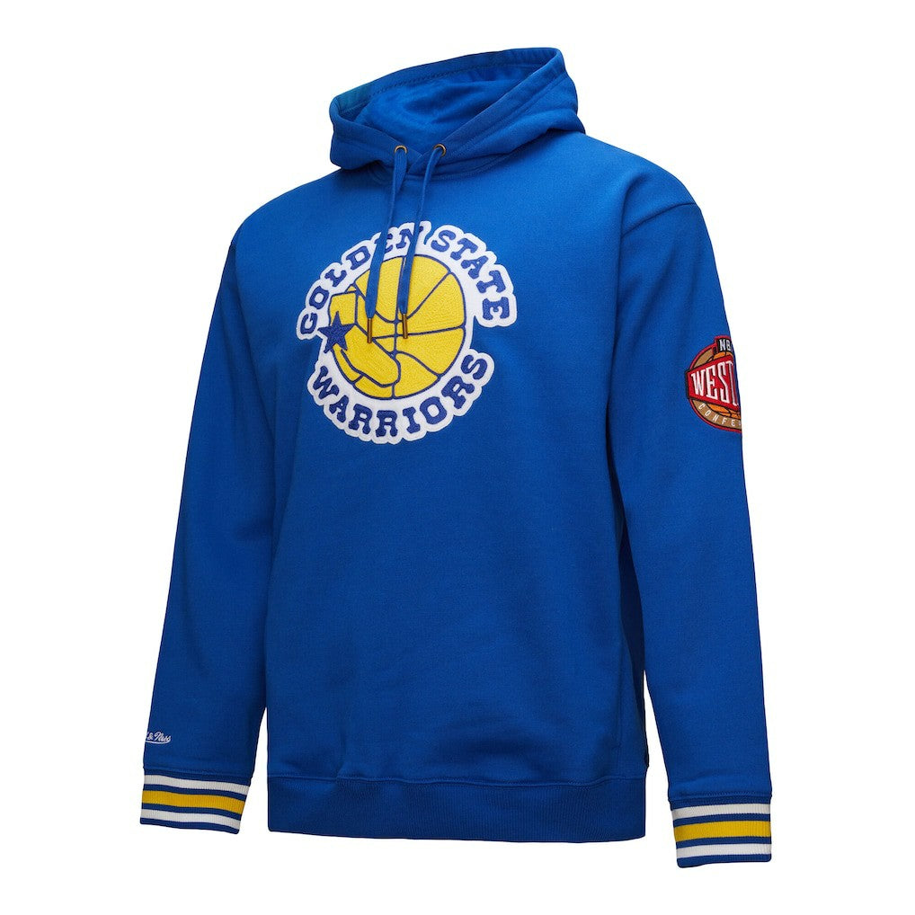 Golden State Warriors Chainstitch Applique Vintage Heavyweight Pullover Hoodie Royal - NBA