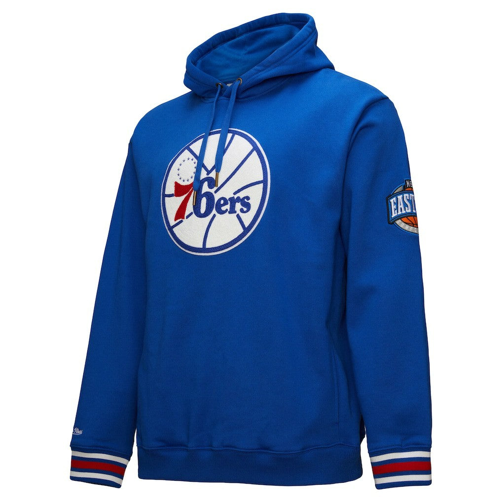 Philadelphia 76ers Chainstitch Applique Vintage Heavyweight Pullover Hoodie Royal - NBA