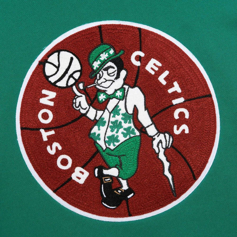 Boston Celtics Chainstitch Applique Vintage Heavyweight Pullover Hoodie Kelly Green - NBA
