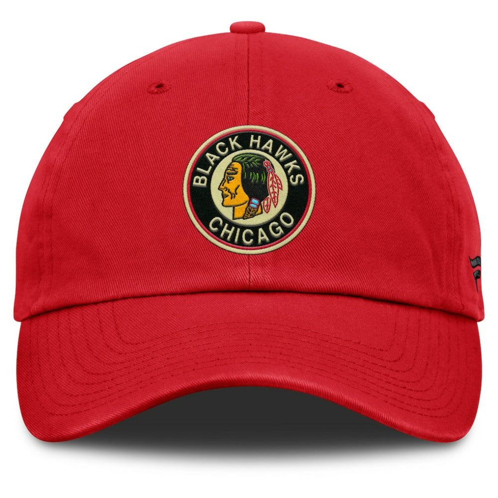Chicago Blackhawks Fanatics Decades Collection Adjustable Hat - Red - NHL