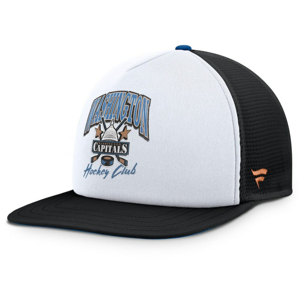 Washington Capitals Fanatics Decades Collection Foam Front Snapback Hat - White/Black - NHL
