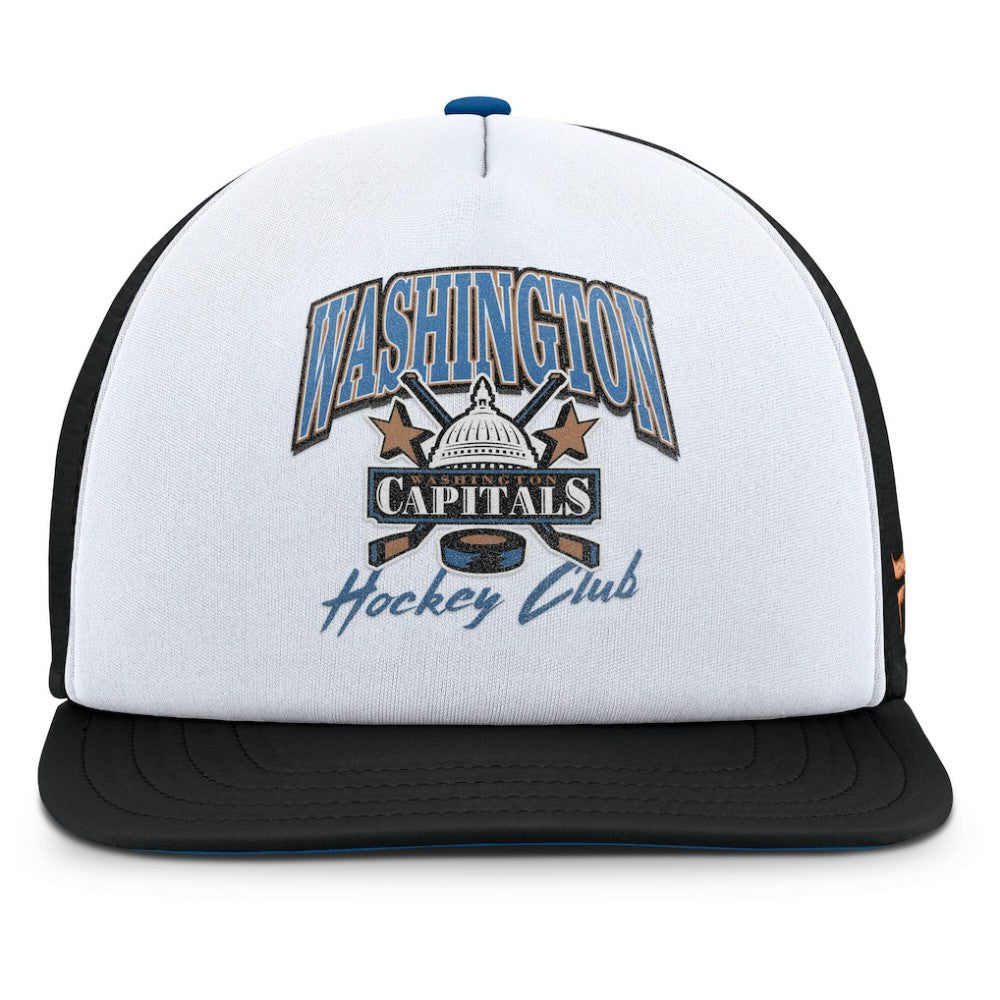 Washington Capitals Fanatics Decades Collection Foam Front Snapback Hat - White/Black - NHL