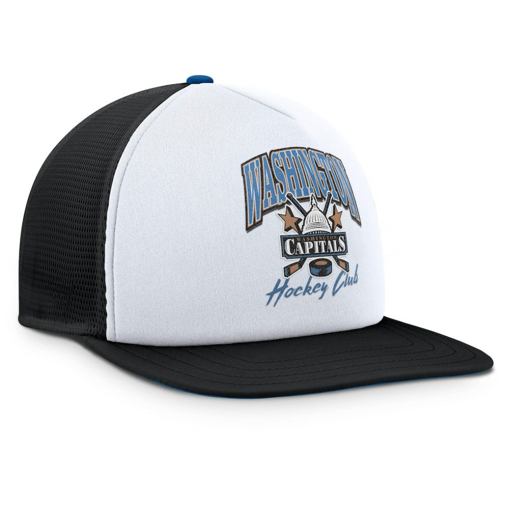 Washington Capitals Fanatics Decades Collection Foam Front Snapback Hat - White/Black - NHL