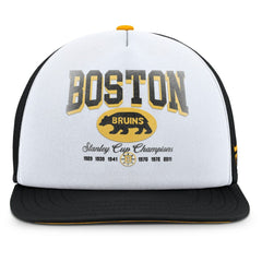 Boston Bruins Fanatics Decades Collection Foam Front Snapback Hat - White/Black - NHL