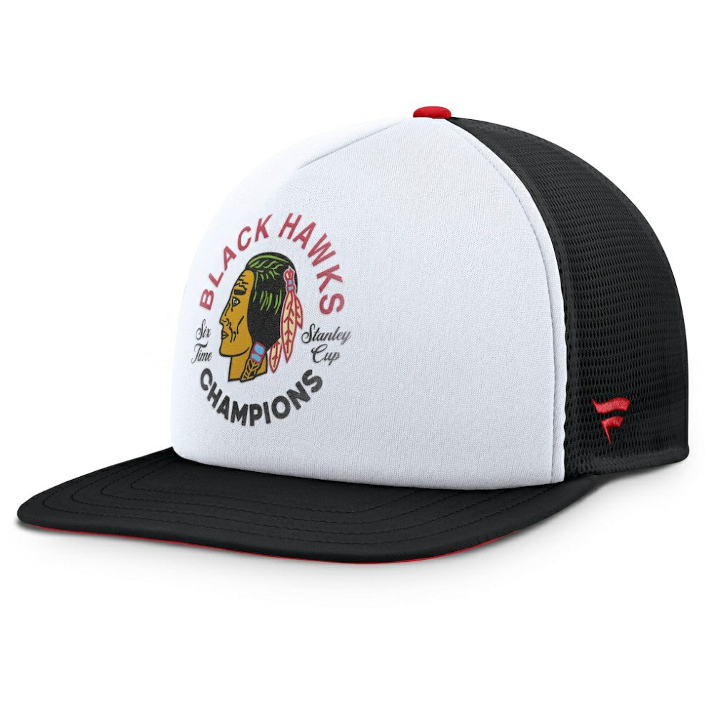 Chicago Blackhawks Fanatics Decades Collection Foam Front Snapback Hat - White/Black - NHL