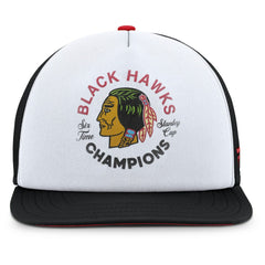 Chicago Blackhawks Fanatics Decades Collection Foam Front Snapback Hat - White/Black - NHL