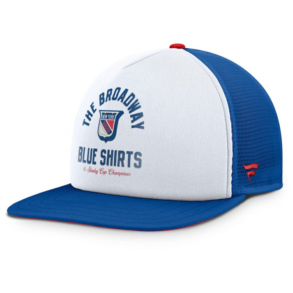 New York Rangers Fanatics Decades Collection Foam Front Snapback Hat - White/Royal - NHL