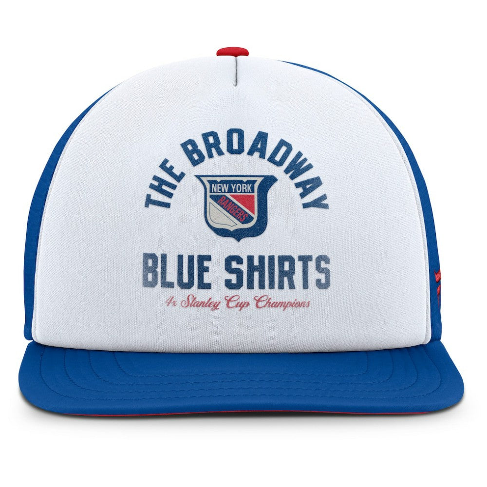 New York Rangers Fanatics Decades Collection Foam Front Snapback Hat - White/Royal - NHL