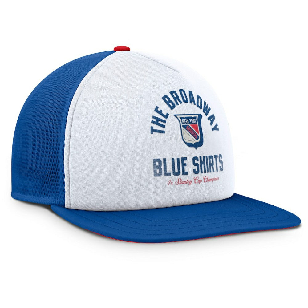 New York Rangers Fanatics Decades Collection Foam Front Snapback Hat - White/Royal - NHL