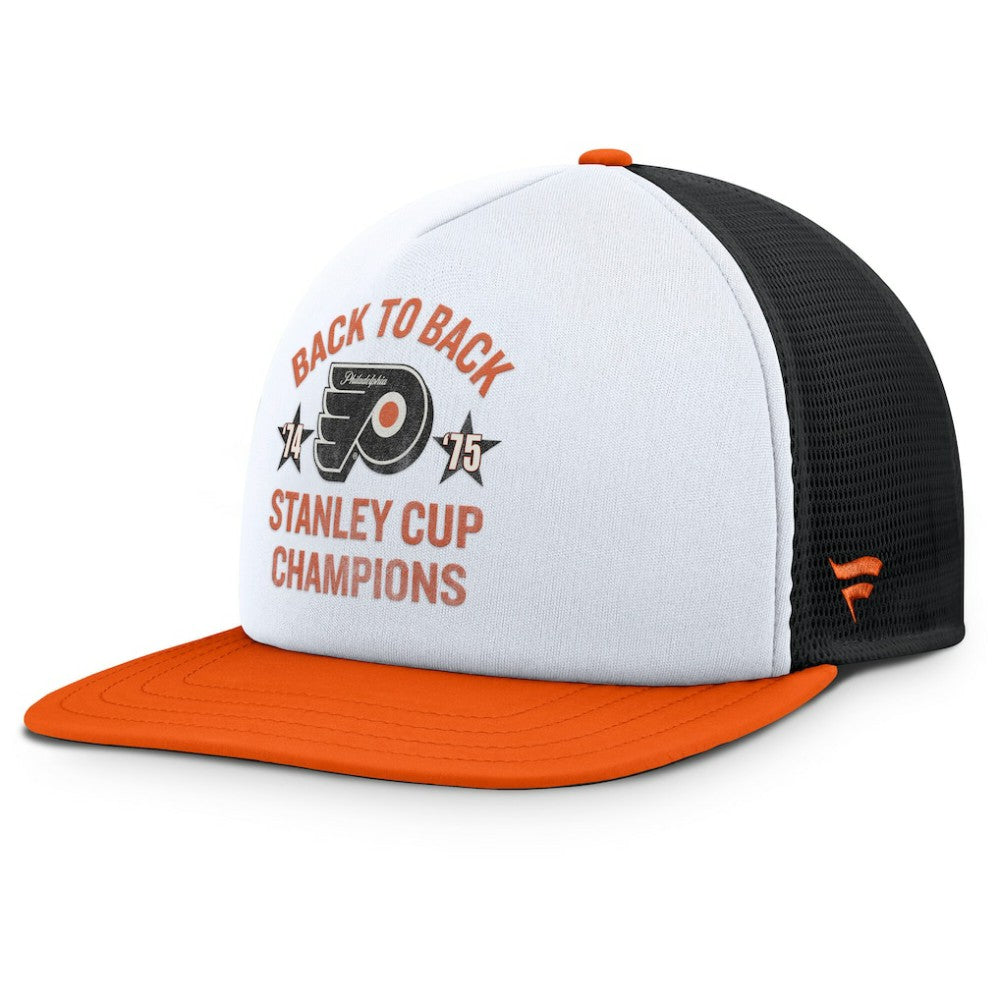 Philadelphia Flyers Fanatics Decades Collection Foam Front Snapback Hat - White/Orange - NHL