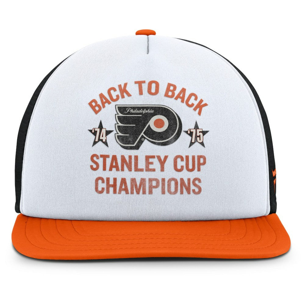 Philadelphia Flyers Fanatics Decades Collection Foam Front Snapback Hat - White/Orange - NHL