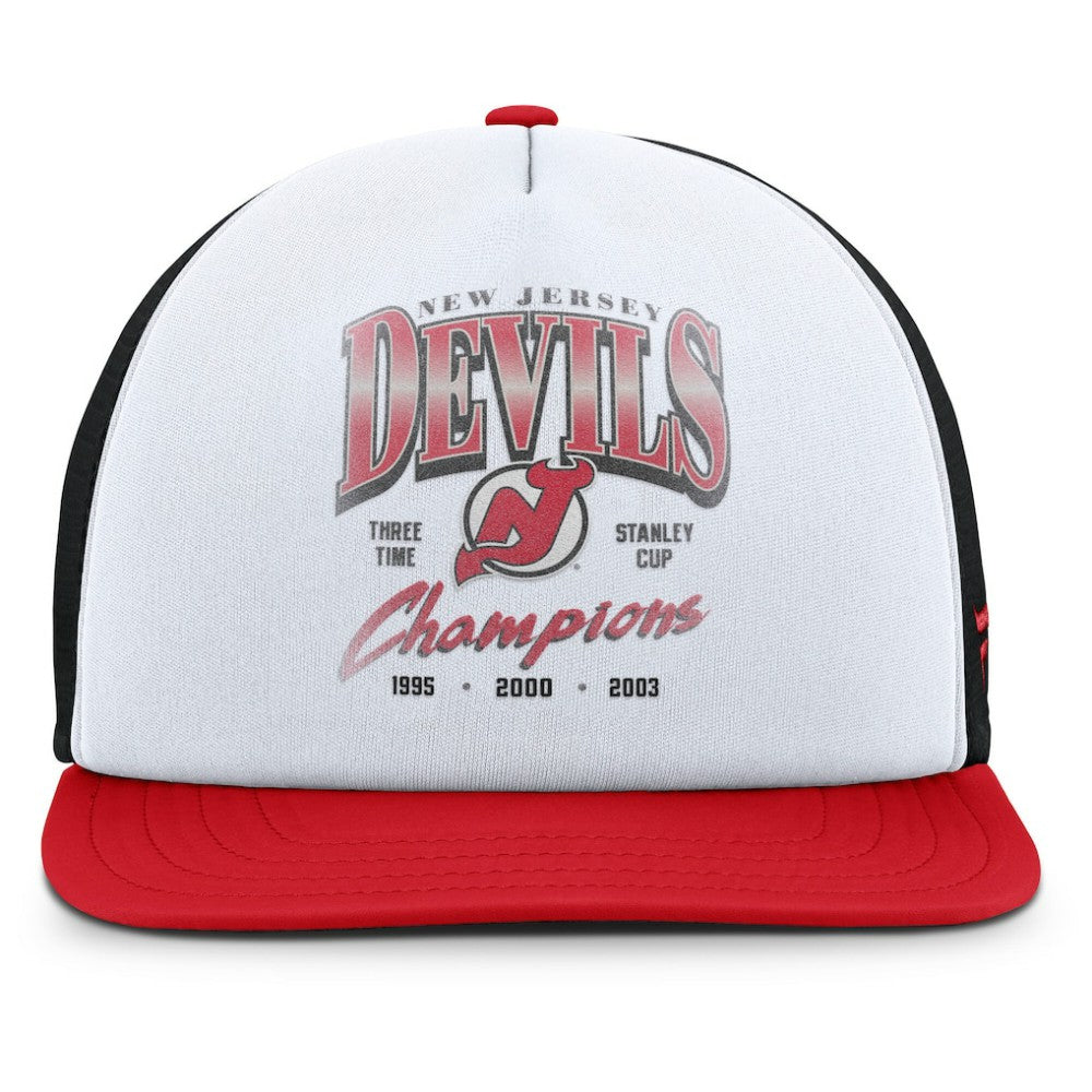 New Jersey Devils Fanatics Decades Collection Foam Front Snapback Hat - White/Red - NHL