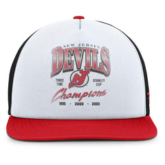 New Jersey Devils Fanatics Decades Collection Foam Front Snapback Hat - White/Red - NHL