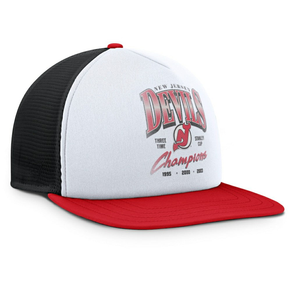 New Jersey Devils Fanatics Decades Collection Foam Front Snapback Hat - White/Red - NHL