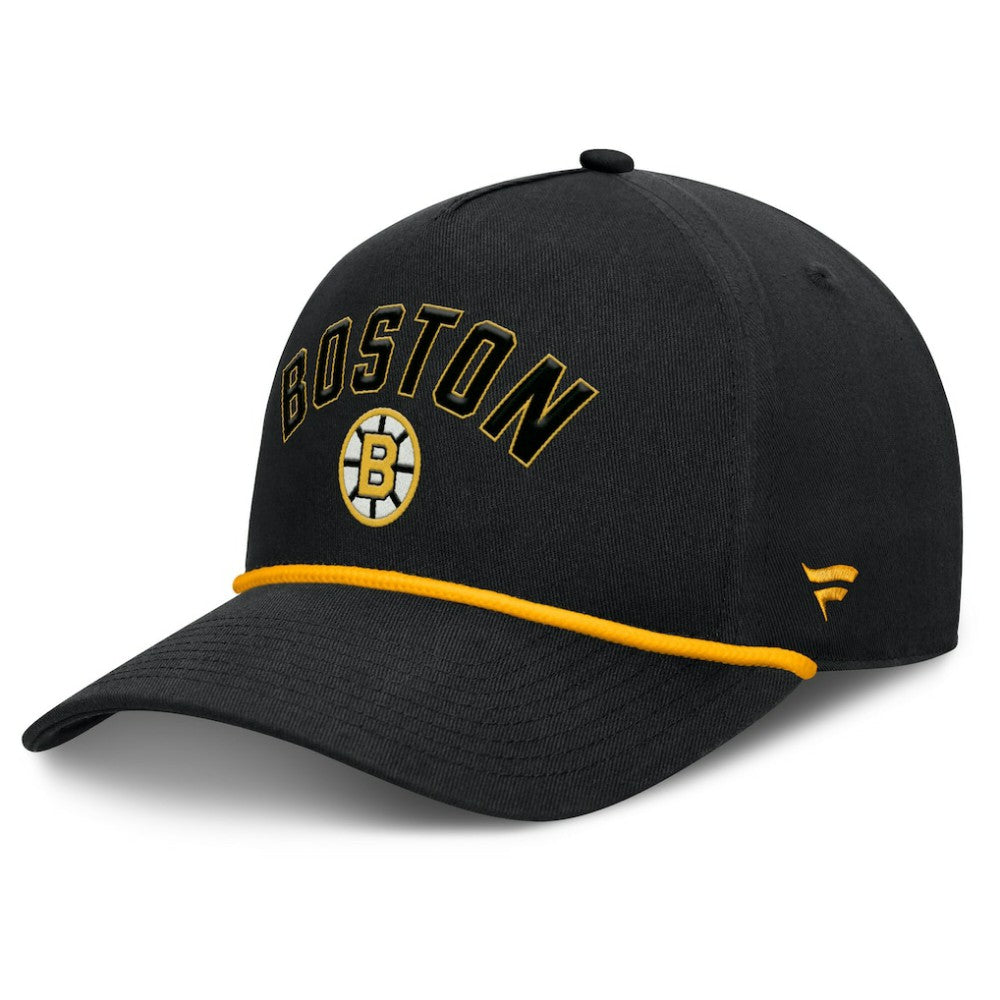 Boston Bruins Fanatics Decades Collection A-Frame Rope Adjustable Hat - Black - NHL