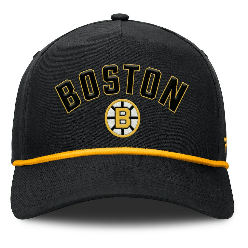 Boston Bruins Fanatics Decades Collection A-Frame Rope Adjustable Hat - Black - NHL