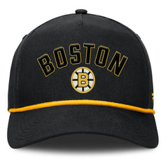 Boston Bruins Fanatics Decades Collection A-Frame Rope Adjustable Hat - Black - NHL