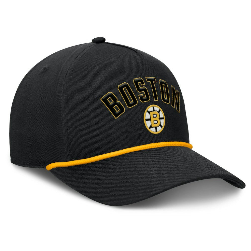 Boston Bruins Fanatics Decades Collection A-Frame Rope Adjustable Hat - Black - NHL