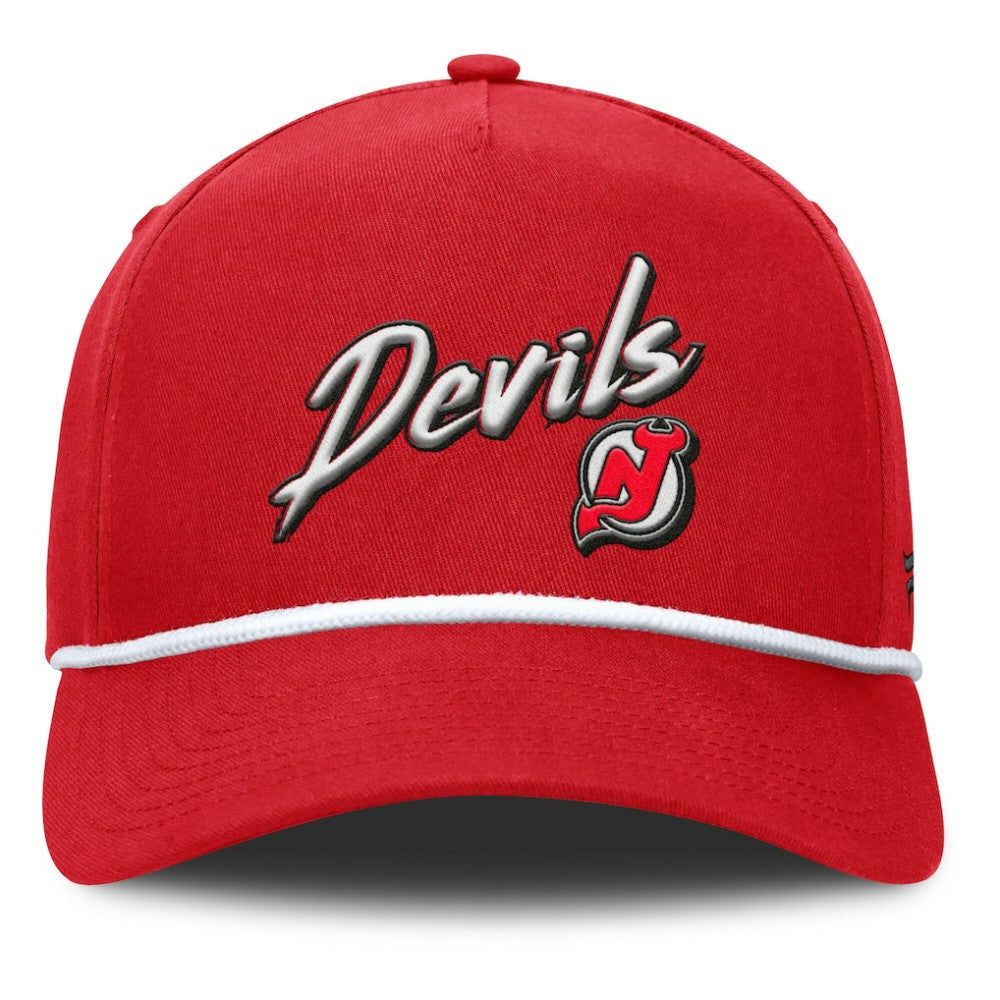 New Jersey Devils Fanatics Decades Collection A-Frame Rope Adjustable Hat - Red - NHL