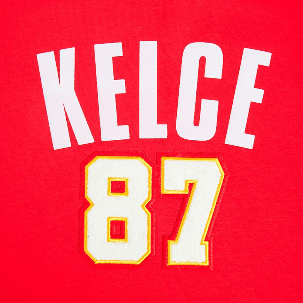 Travis Kelce Kansas City Chiefs Pro Standard Women's Player Name & Number Cropped Boxy T-Shirt Red | NFL