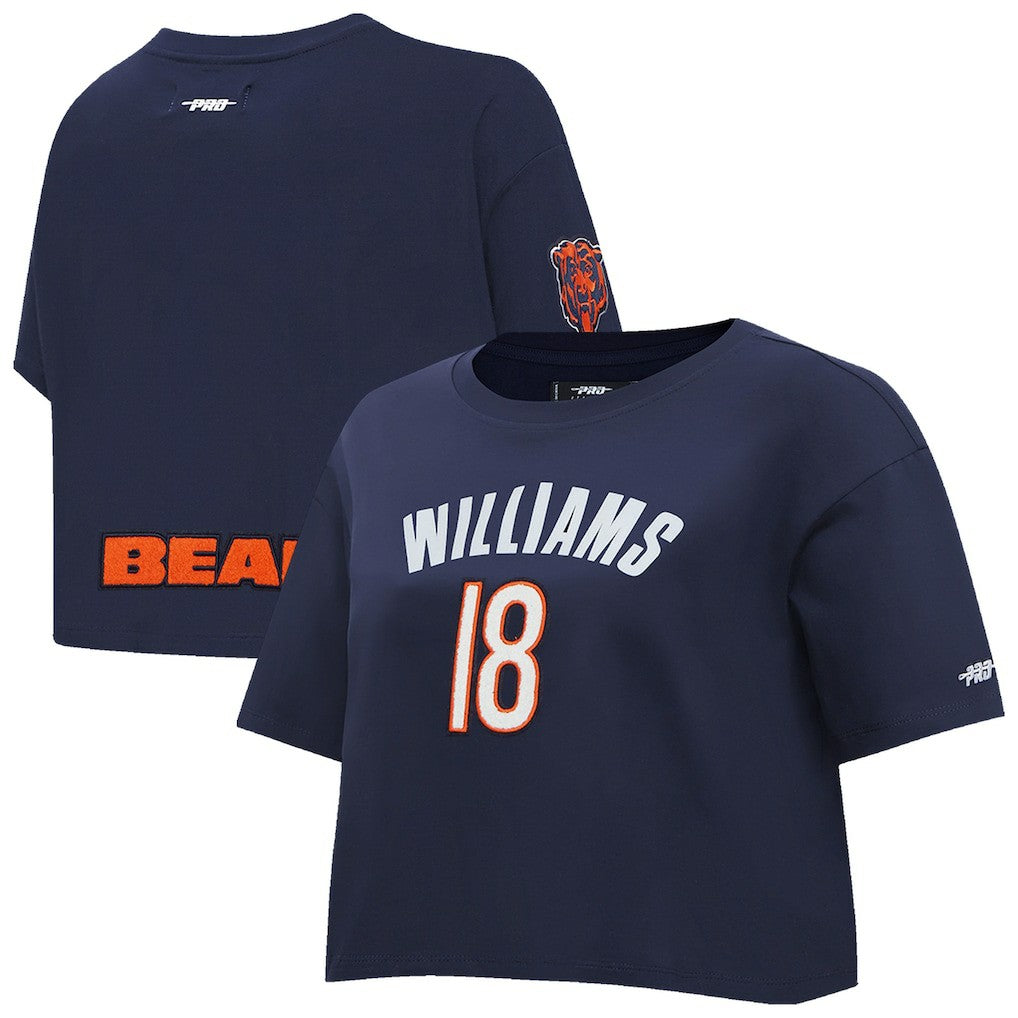 Caleb Williams Chicago Bears Pro Standard Women's Player Name & Number Cropped Boxy T-Shirt Navy | NFL