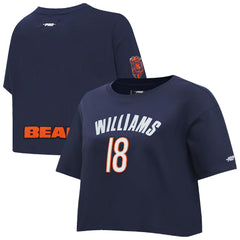 Caleb Williams Chicago Bears Pro Standard Women's Player Name & Number Cropped Boxy T-Shirt Navy | NFL
