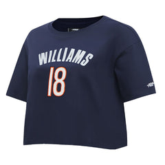 Caleb Williams Chicago Bears Pro Standard Women's Player Name & Number Cropped Boxy T-Shirt Navy | NFL