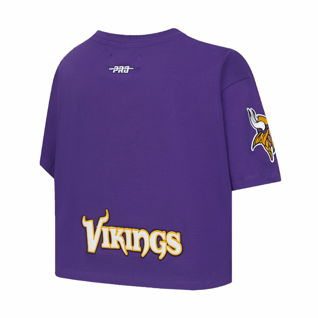 J.J. McCarthy Minnesota Vikings Pro Standard Women's Player Name & Number Cropped Boxy T-Shirt Purple | NFL