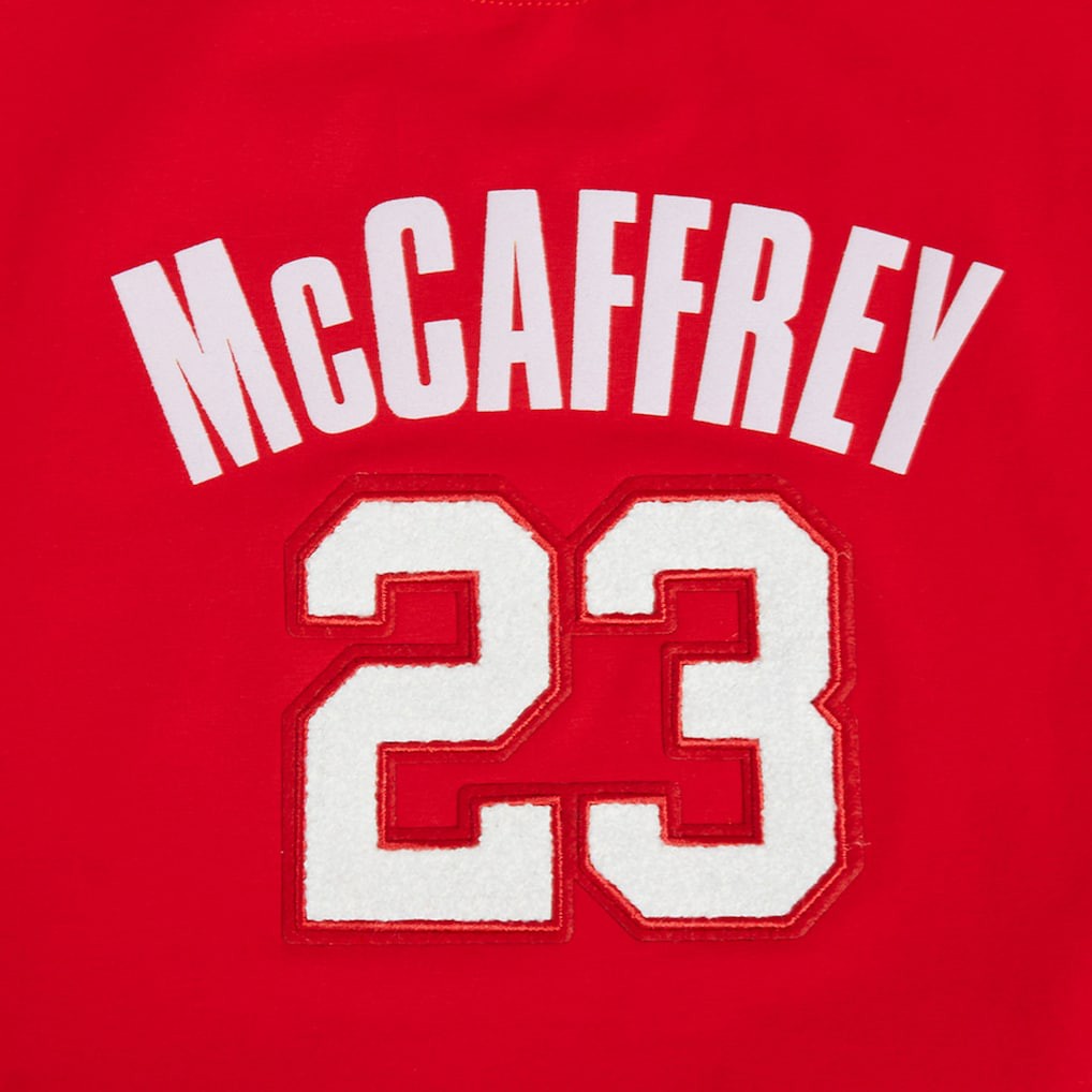 Christian McCaffrey San Francisco 49ers Pro Standard Women's Player Name & Number Cropped Boxy T-Shirt Scarlet | NFL