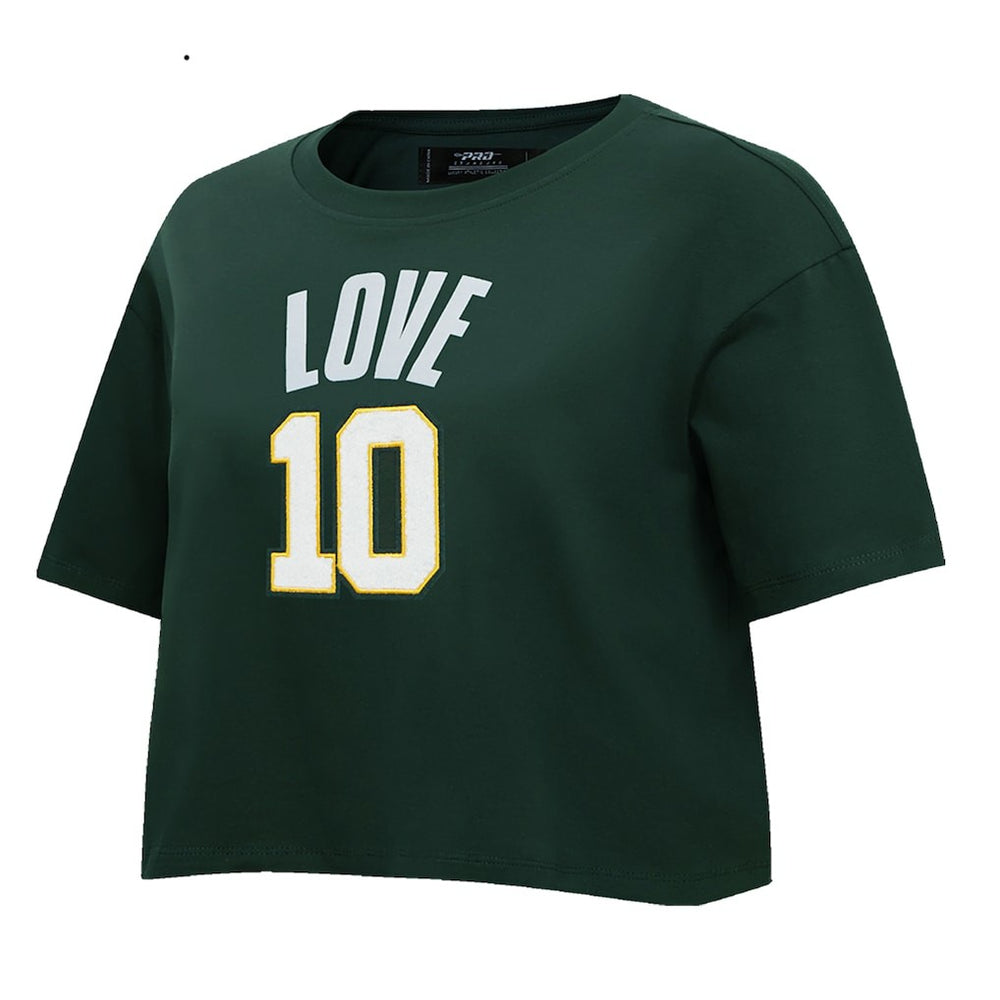 Jordan Love Green Bay Packers Pro Standard Women's Player Name & Number Cropped Boxy T-Shirt Green | NFL