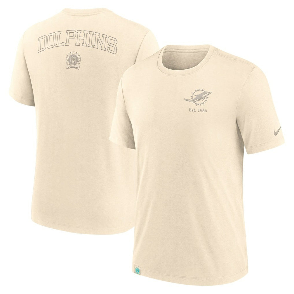 Miami Dolphins Glory Tri-Blend T-Shirt Cream | Nike for Sale