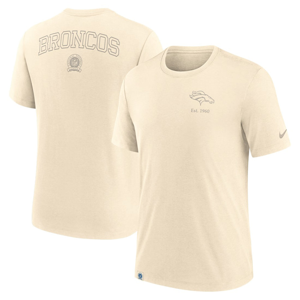 Denver Broncos Glory Tri-Blend T-Shirt Cream | Nike for Sale