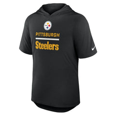 Pittsburgh Steelers Lockup Tri-Blend Hoodie T-Shirt Black | Nike for Sale