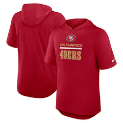 San Francisco 49ers Lockup Tri-Blend Hoodie T-Shirt Scarlet | Nike for Sale