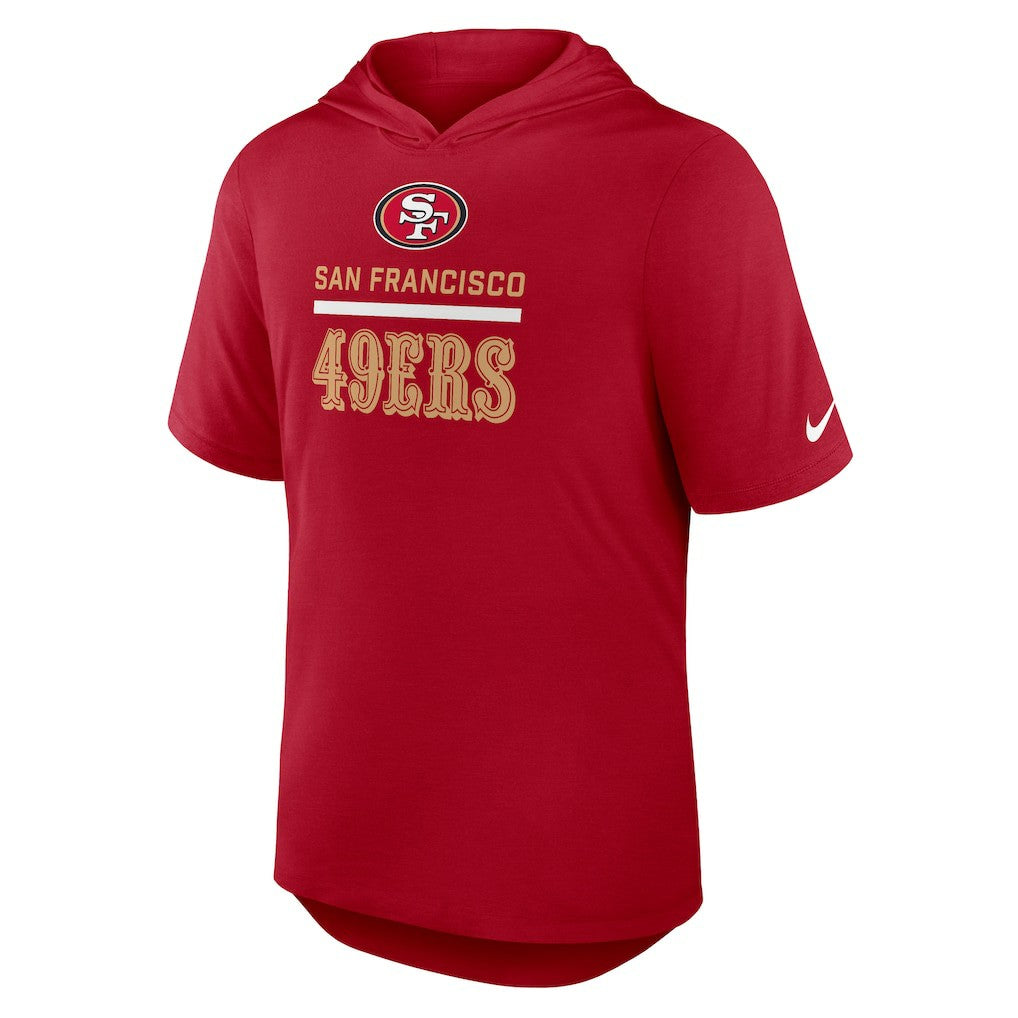 San Francisco 49ers Lockup Tri-Blend Hoodie T-Shirt Scarlet | Nike for Sale