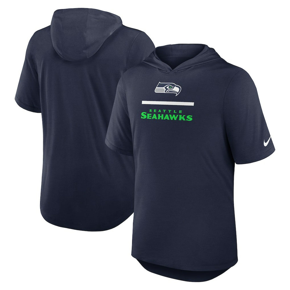 Seattle Seahawks Lockup Tri-Blend Hoodie T-Shirt College Navy | Nike for Sale